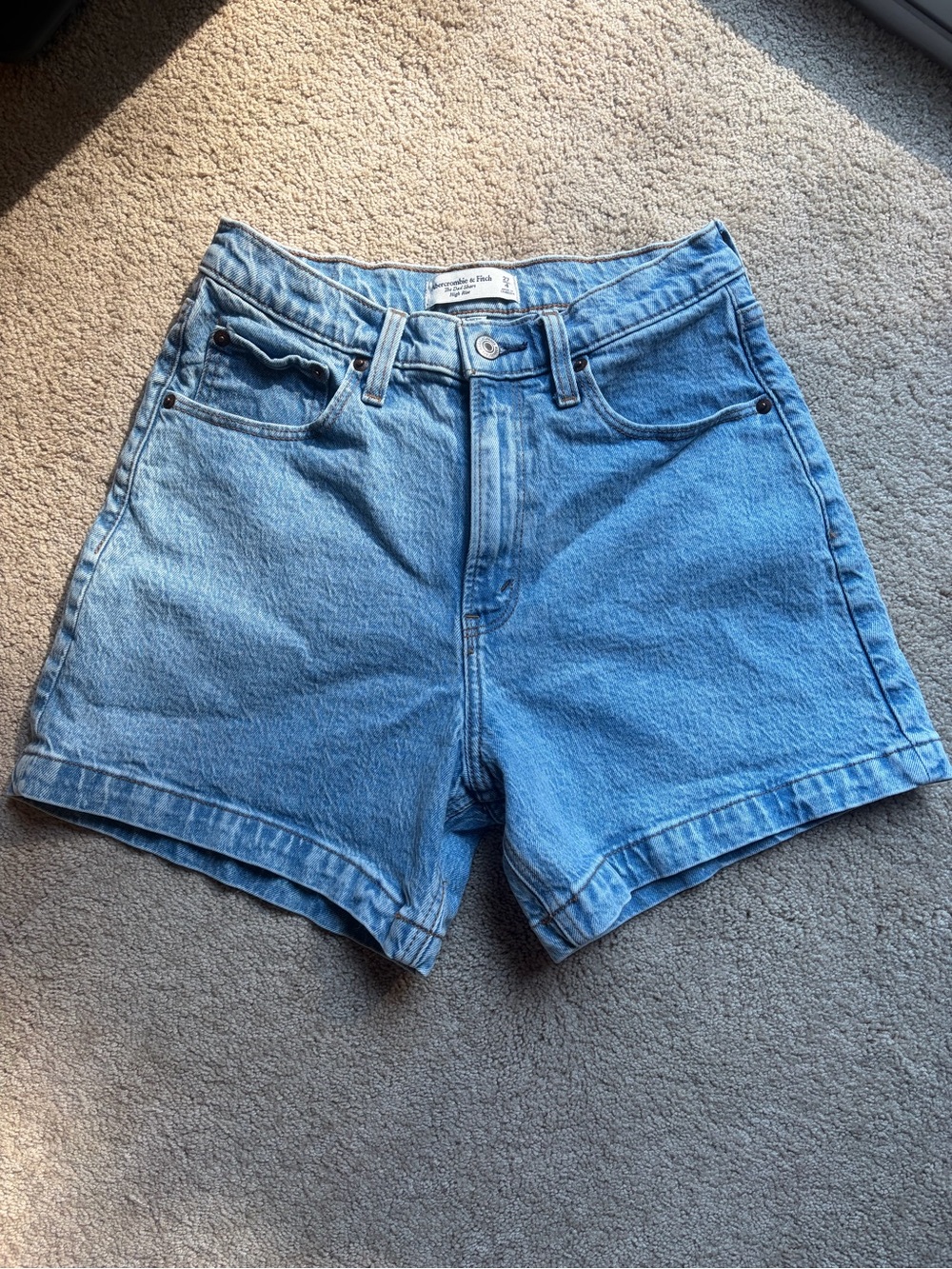 Abercrombie & Fitch Light Wash Blue Denim Shorts